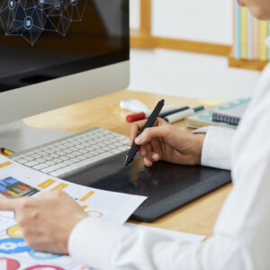 Graphic Designer Creating Illustration