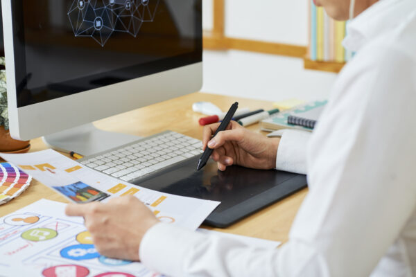 Graphic Designer Creating Illustration